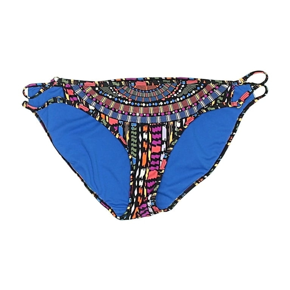 Time and Tru Blue Multicolor Tribal Bikini Bottom